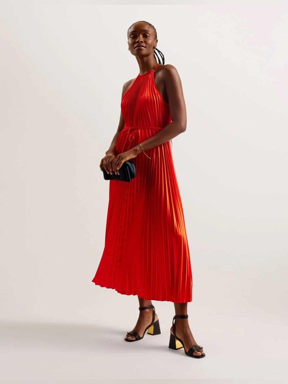 NWT Ted Baker Melike pleated dress size:2, red